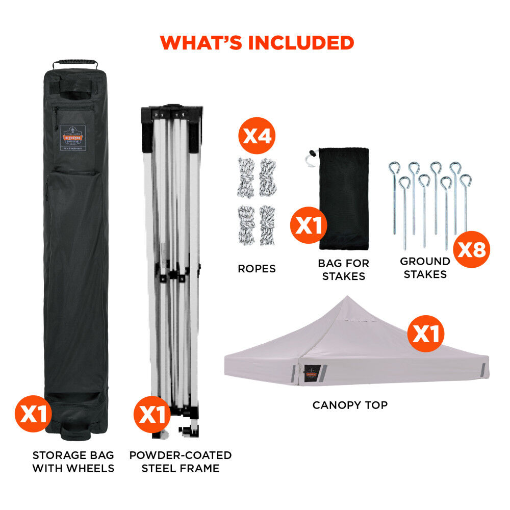 Ergodyne 10 Ft x 10 Ft Heavy Duty Pop-Up Tent White, large image number 7