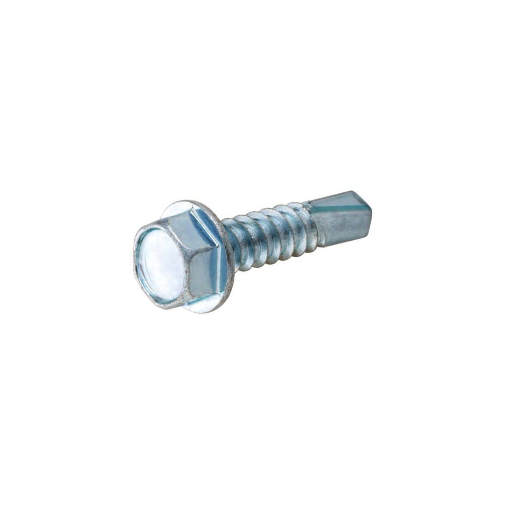 Hillman 1/4-14 x 2in Zinc Hex Washer Head Self Drilling Screw 100pk, large image number 1
