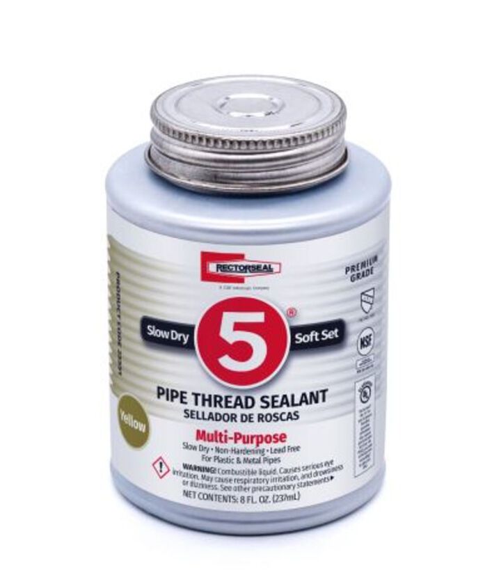 Rectorseal Pipe Thread Sealant Slow Dry 5 Soft Set Yellow 1/2 Pint