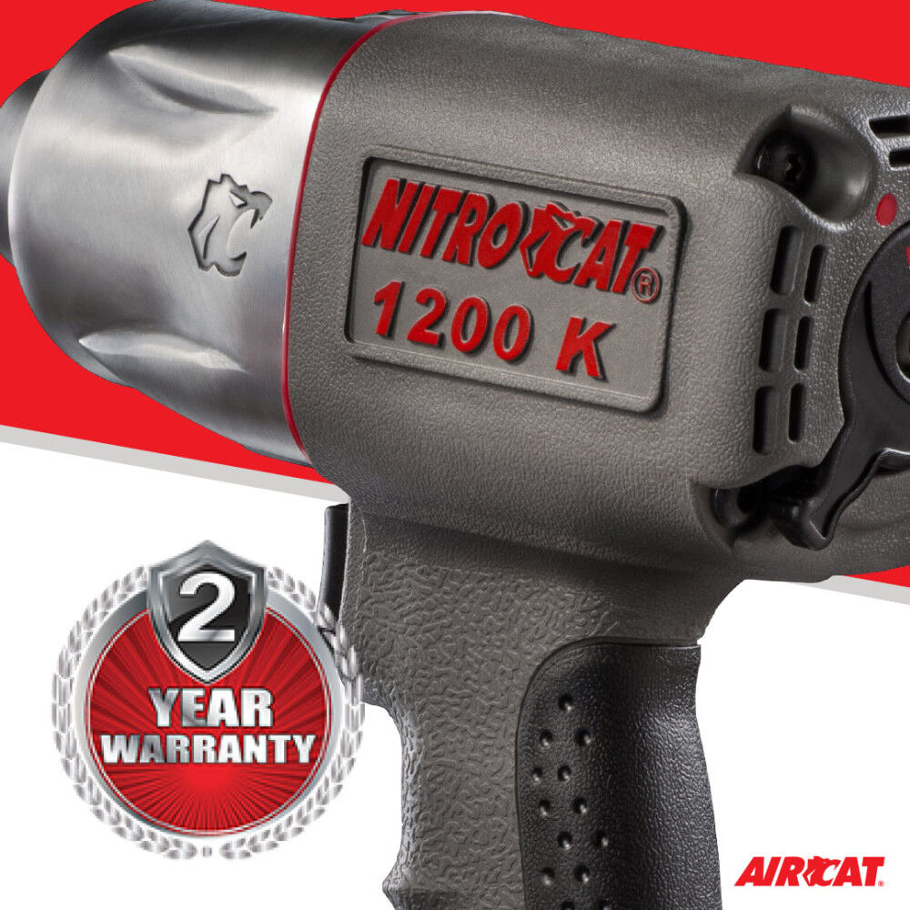 AIRCAT NITROCAT 1/2 Inch Twin Clutch Pneumatic Impact Wrench, large image number 6