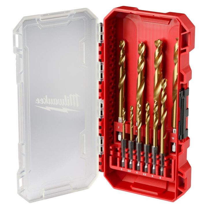 Milwaukee 10-Piece Metric Titanium SHOCKWAVE Red Helix Drill Bit Kit