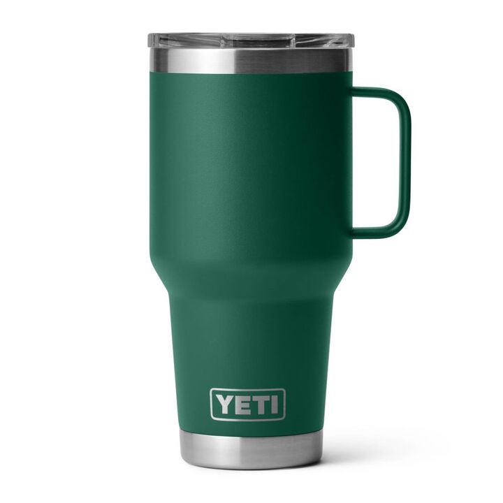 YETI 30oz Rambler Travel Mug with Stronghold Lid Black Forest Green