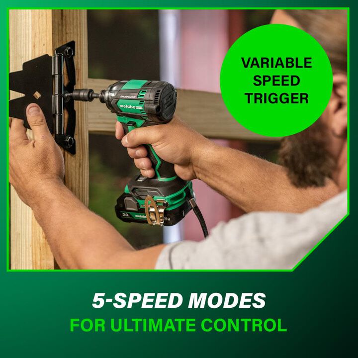 Metabo HPT 18V MultiVolt Cordless Triple Hammer Bolt Impact Driver & 2pk Magnetic Driver Bits No. 2 Square Bundle, large image number 10