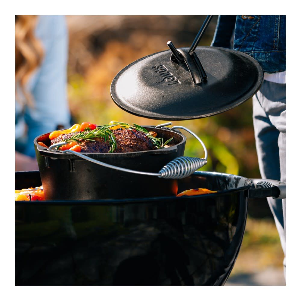 Lodge Cast Iron 7 Qt 12 Inch Black Cast Iron Dutch Oven with Bail Handle, large image number 2