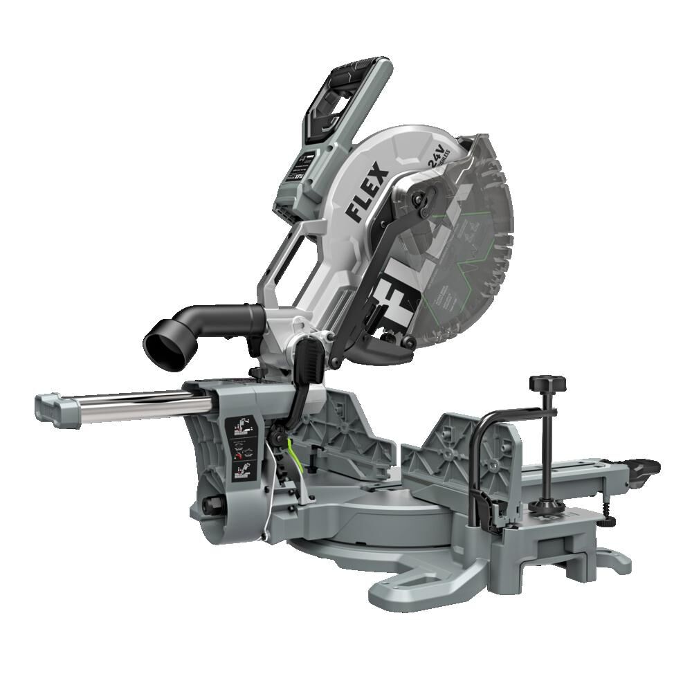 FLEX 24V Cordless 12 Inch Dual Bevel Sliding Miter Saw (Bare Tool) & Power Adapter Bundle, large image number 4