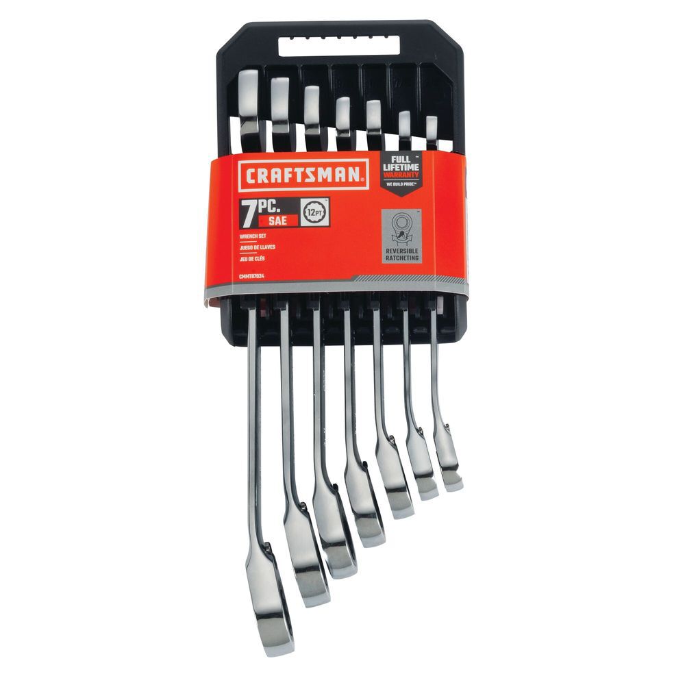 CRAFTSMAN SAE Reversible Ratcheting Wrench Set, 7 Piece, large image number 6