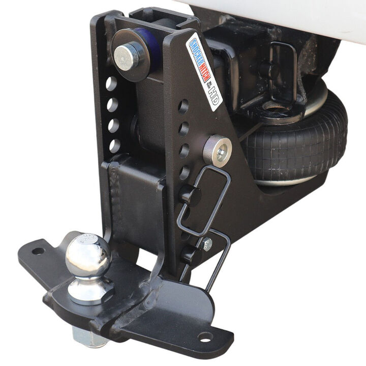 Shocker Hitch HD 20K Max Black 2.5 Inch Air Receiver Hitch & Drop Sway Bar Tab Ball Mount 2 Inch Hitch Balls