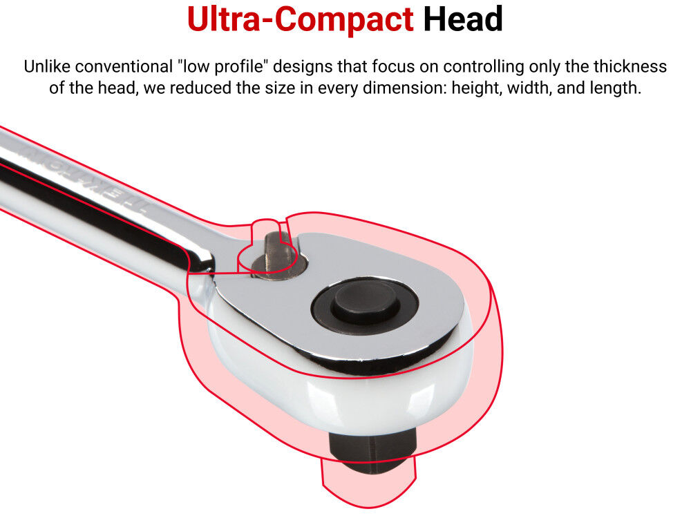 Tekton 1/4 Inch Drive x 3 Inch Quick-Release Stubby Ratchet, large image number 3