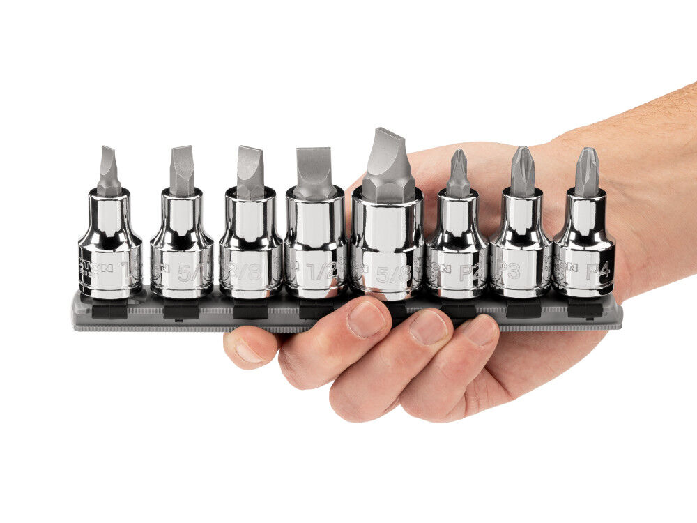 Tekton 1/2 Inch Phillips/Slotted Bit Socket Set, 8 Piece #2-#4, 1/4-5/8 Inch, large image number 6