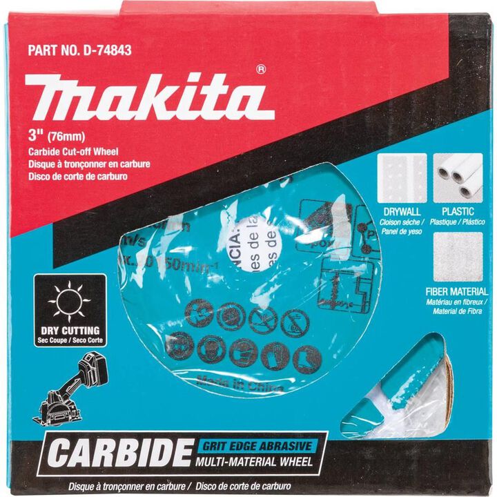 Makita 3" Carbide Grit Abrasive Multi-Material Cut-Off Wheel, large image number 3