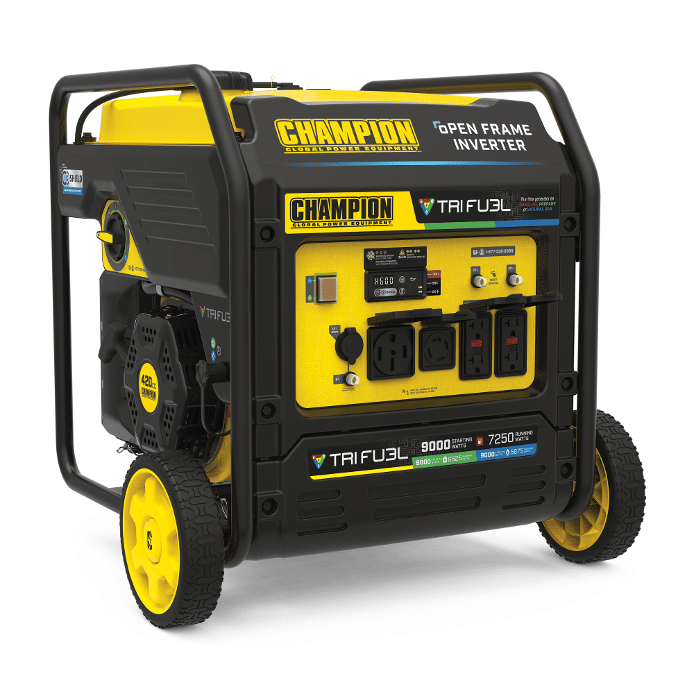 Champion Power Equipment 9000-Watt Electric Start Tri Fuel 49 State Home Backup Portable Open Frame Inverter Generator with Quiet Technology, large image number 2
