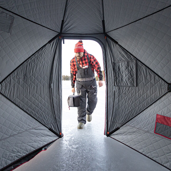 Eskimo QuickFish 3HD, Pop-Up Portable Shelter, No-Trip Door, Red/Black, Three Person, large image number 2