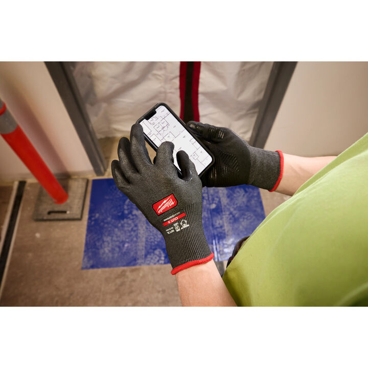 Milwaukee Cut Level 5 High Dexterity Nitrile Dipped Gloves with WEAR-DEFENSE Protection Extra Small, large image number 5
