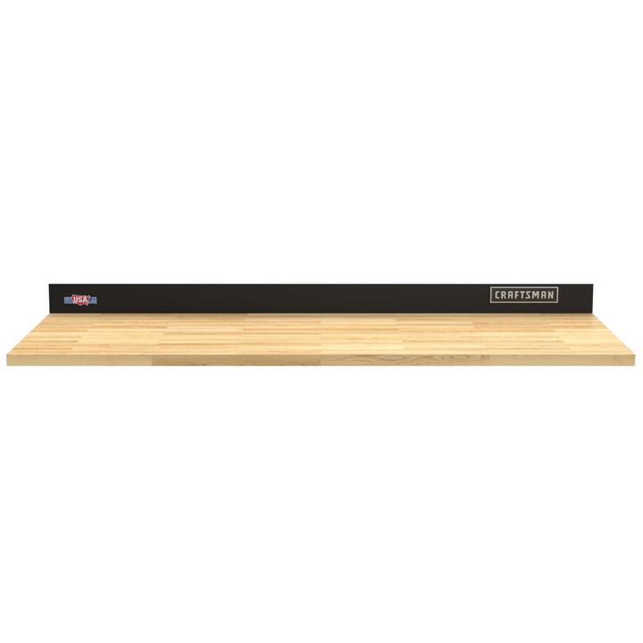 CRAFTSMAN 54 Inch Wide, Wood Top Work Surface with Steel Back Splash