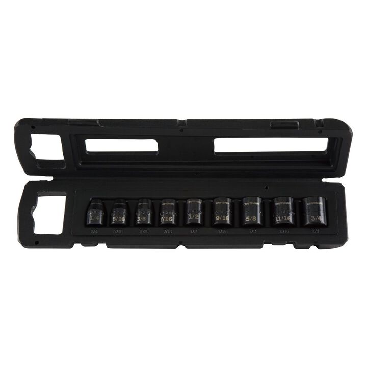 CRAFTSMAN 3/8 Inch SAE Impact Socket Set, 9 Piece