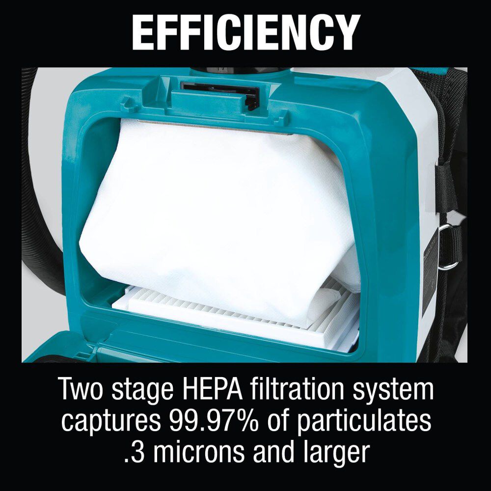 Makita 18V X2 (36V) LXT 1/2 Gallon HEPA Backpack Dry Dust Extractor Kit, large image number 16