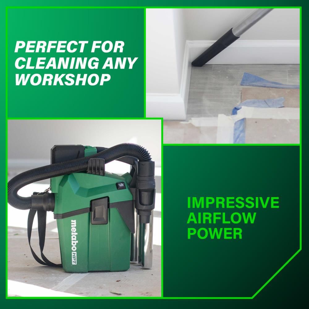 Metabo HPT 18V MultiVolt Cordless 1.6 Gallon Wet/Dry HEPA Vacuum (Bare Tool), large image number 4