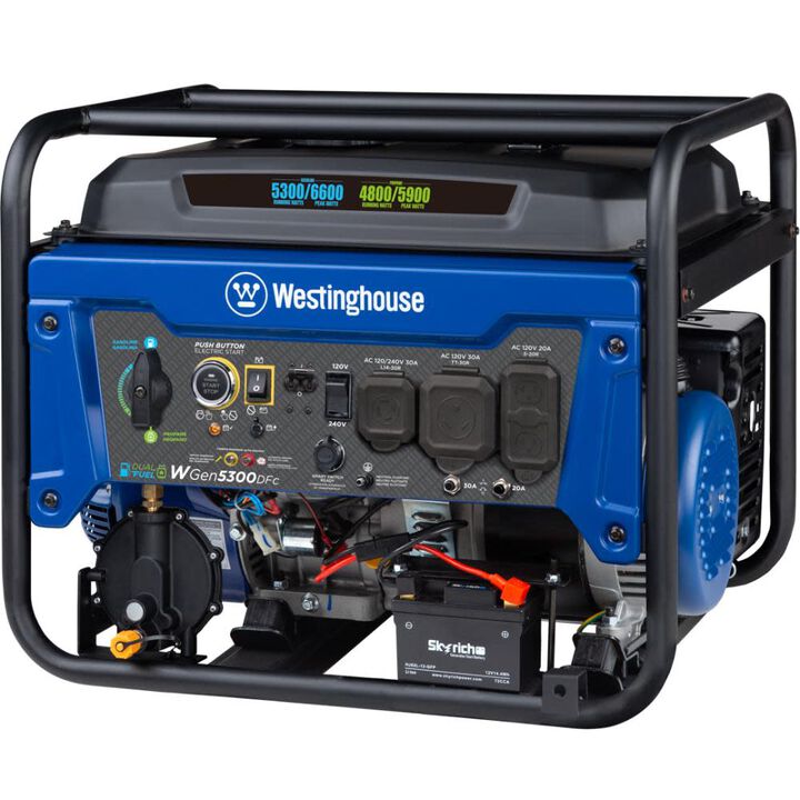 Westinghouse Outdoor Power 6,600 Watt Dual Fuel 49-State Portable Generator with CO Sensor, large image number 8