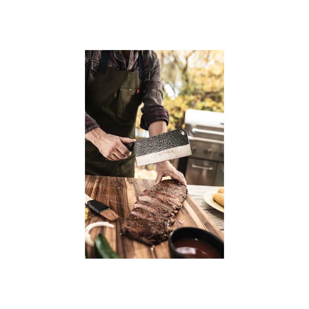 TRUE Primal Forge Steel Blade Cleaver Knife with Wood Handle, large image number 8