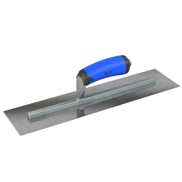 Bon Tool Finish Trowel Square Carbon Steel 14 Inch x 3 Inch with Comfort Grip Handle