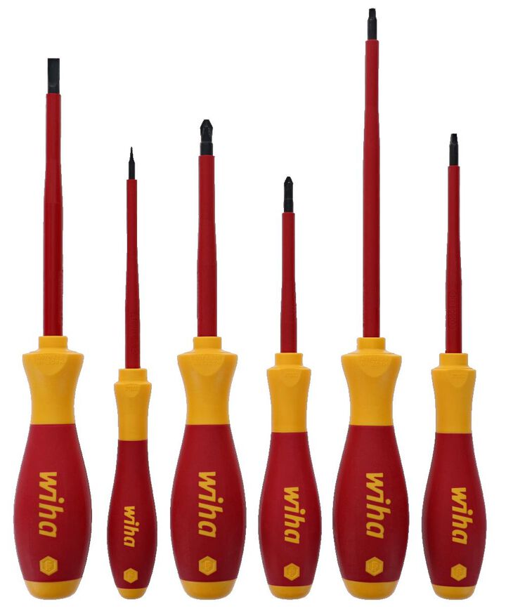 Wiha Insulated SoftFinish Cushion Grip Screwdrivers Set 6 Piece