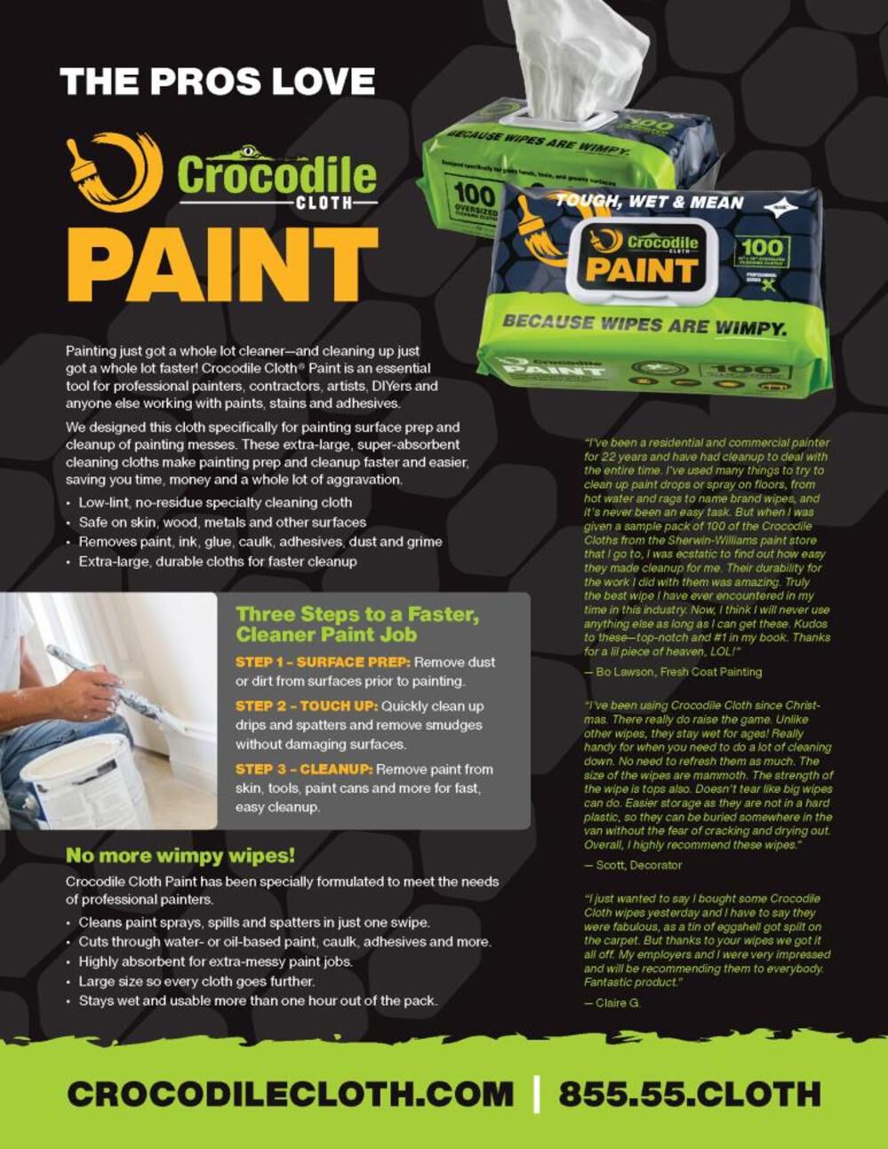 Crocodile Cloth Oversized Paint Cleaning Cloths 1 Pack/100 Cloths, large image number 3