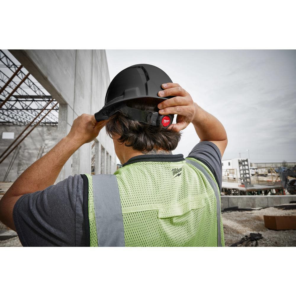 Milwaukee White Front Brim Hard Hat with 4pt Ratcheting Suspension Type 1 Class E & BOLT USB Cooling Fan Bundle, large image number 7