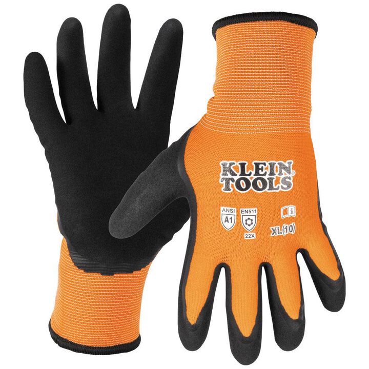 Klein Tools Winter Knit Dip Gloves, Cut A1, XL