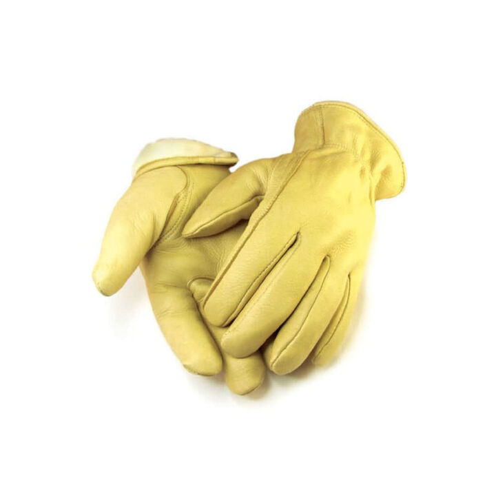 Hand Armor Mens Lined Deerskin Gloves Tan Large
