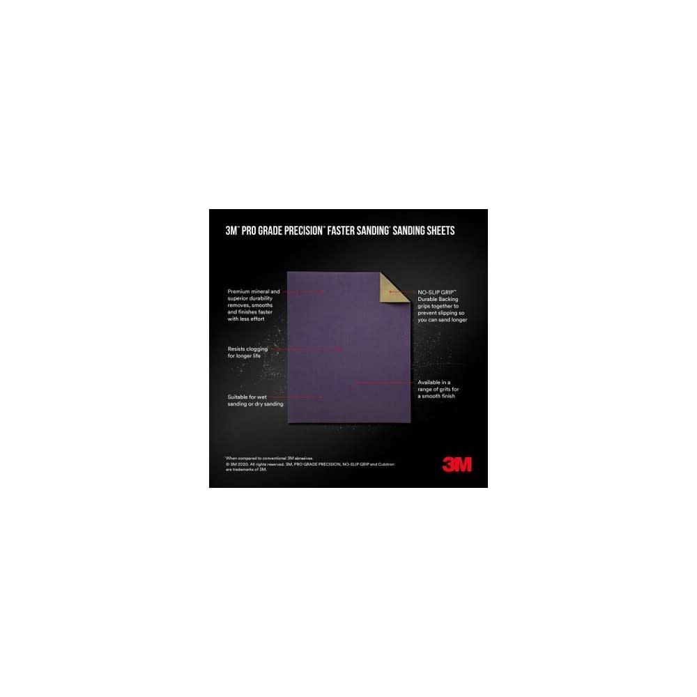 3M Pro Grade 120 Grit Medium 9 x 11in Faster Sanding Sheet, large image number 3