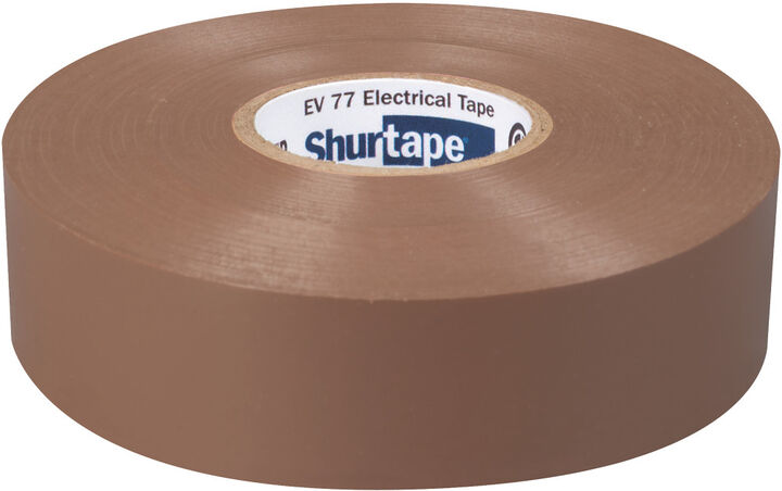 Shurtape EV 77 Professional Grade UL Listed Electrical Tape - Brown - 3/4in x 66ft - 1 Roll, large image number 1