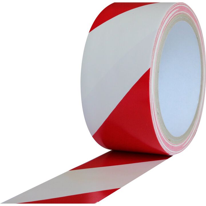 Electro Tape 2 In. x 18 Yd. Safety Striped Hazard Tape, Red and White