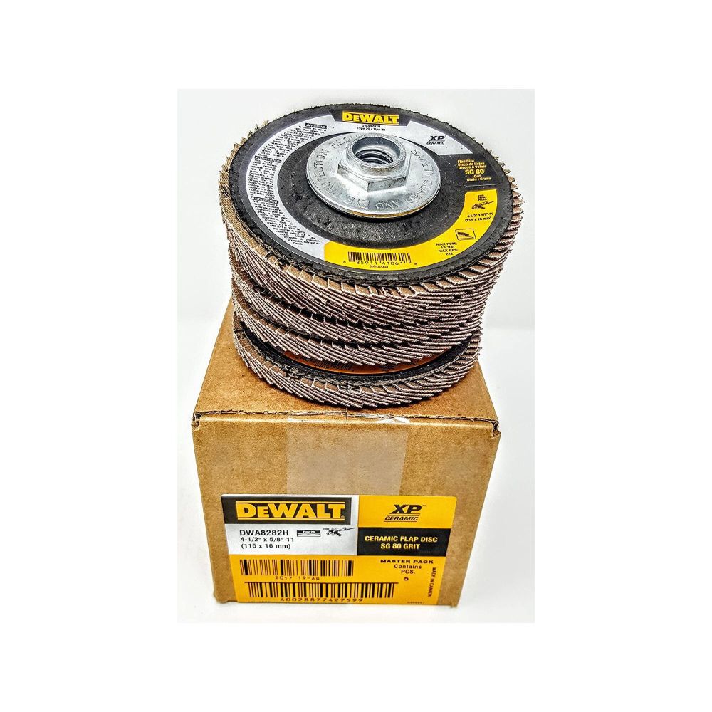 DEWALT 4 1/2in X 5/8in 11 SG80 T29 Ceramic Flap Disc, large image number 8