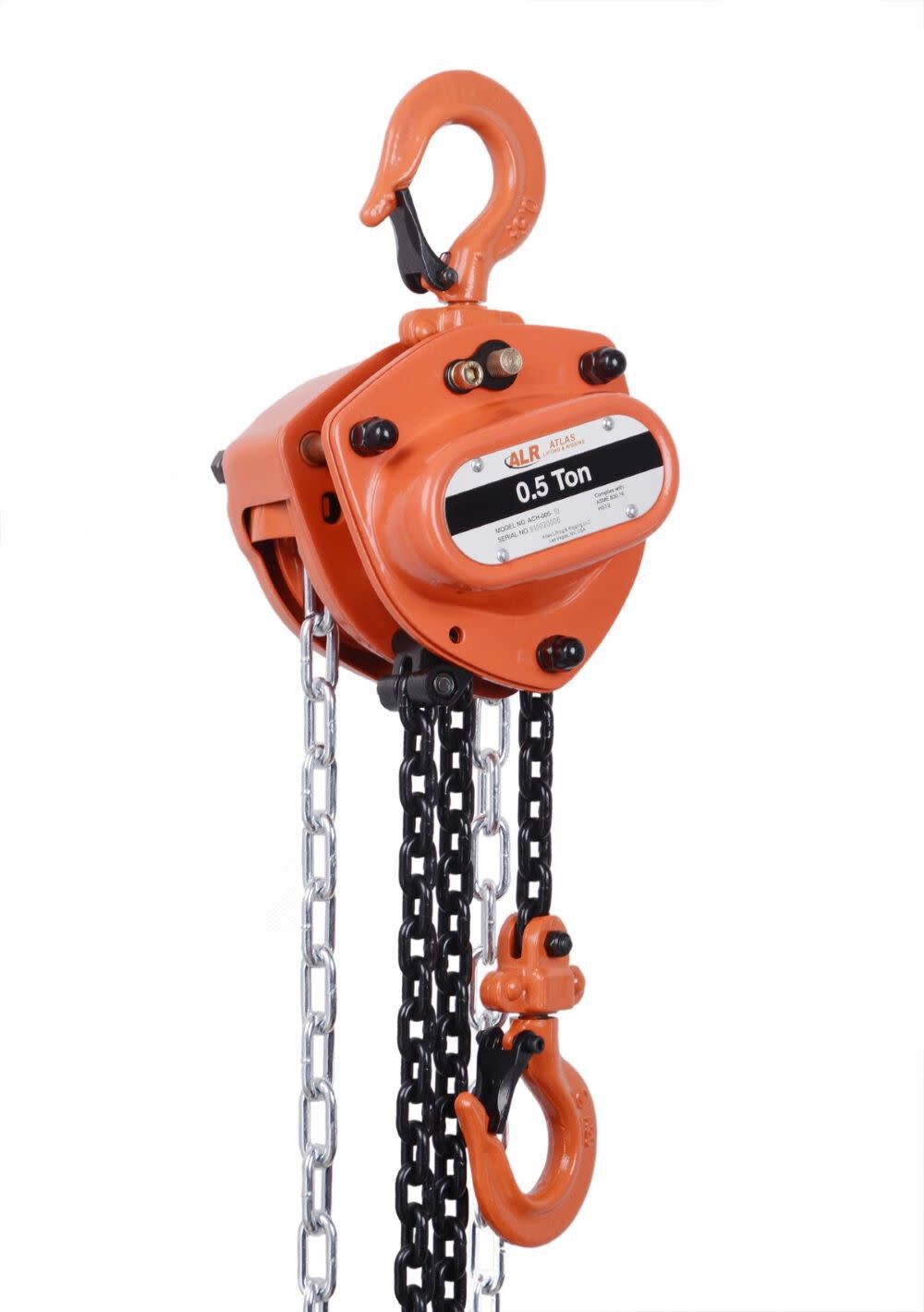 Atlas Lifting and Rigging ACH 1/2 Ton Chain Hoist 15 Ft. Lift with Overload Protection, large image number 1