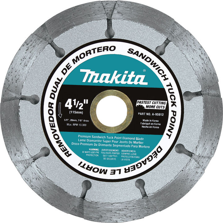 Makita 41/2 Inch Dual Sandwich Diamond Tuck Point Blade for Mortar