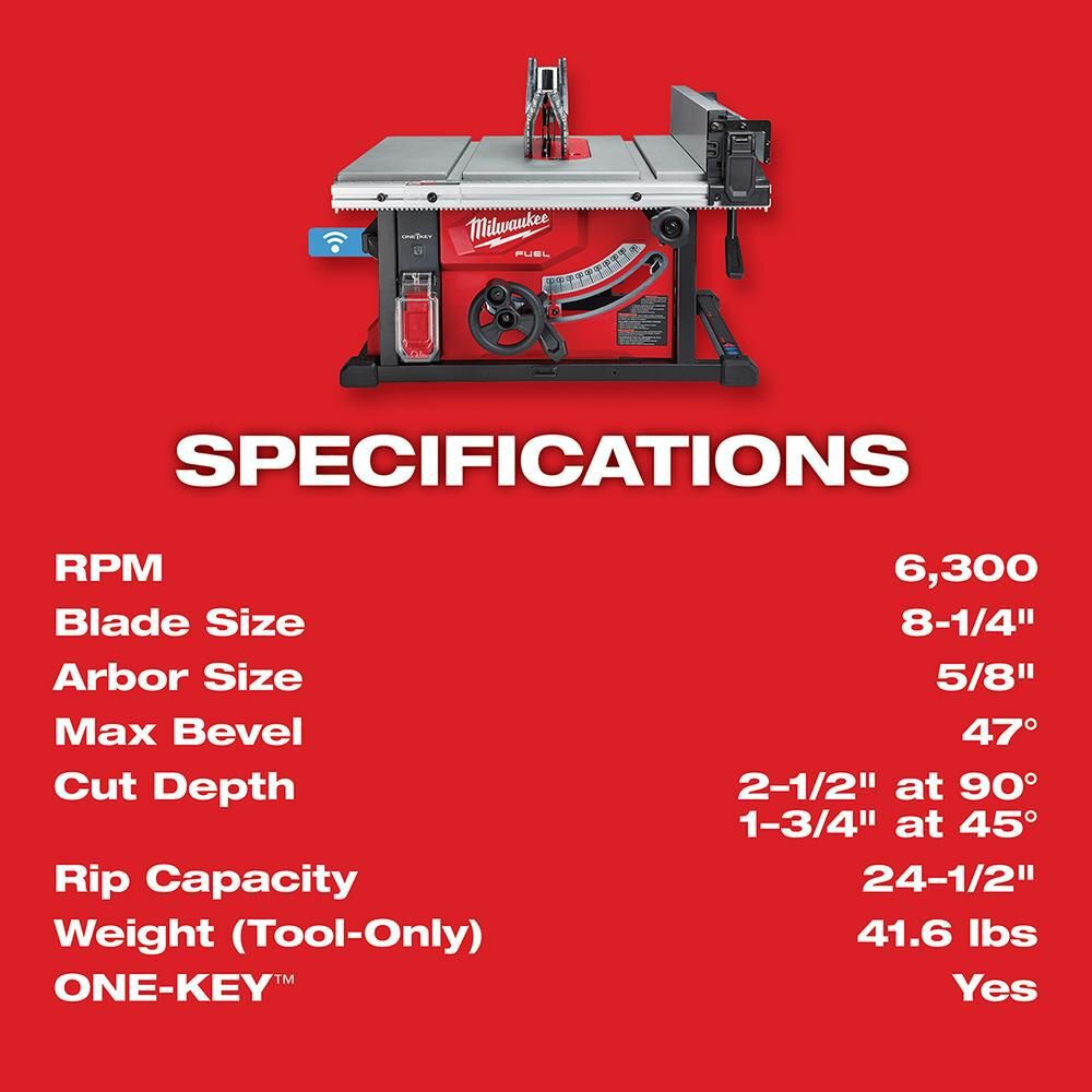 Milwaukee M18 FUEL 8-1/4 in. Table Saw with ONE-KEY Kit, large image number 8