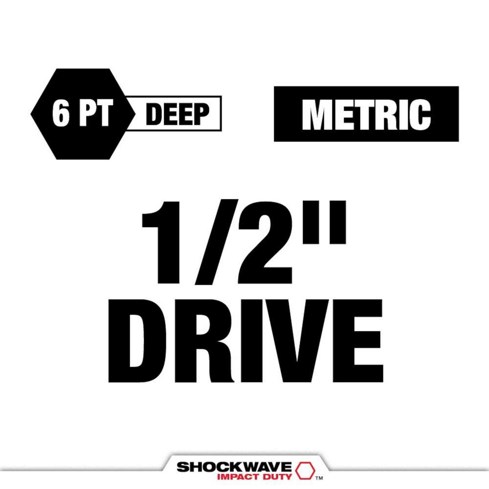 Milwaukee SHOCKWAVE Impact Duty Socket 1/2 Drive 19MM Metric Lug Nut Wheel, large image number 2
