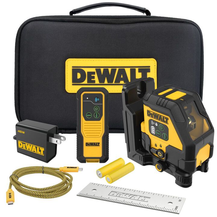 DEWALT USB Rechargeable Green Cross Line Laser Kit