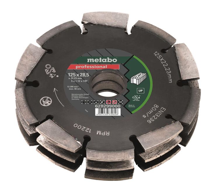 Metabo 5 Inch Professional Segmented Rim 3 Row Diamond Cutting Disc for Masonry