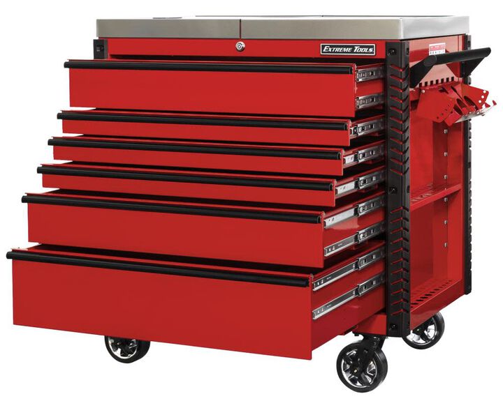 Extreme Tools 41in Tool Cart Stainless Steel Sliding Top, large image number 1
