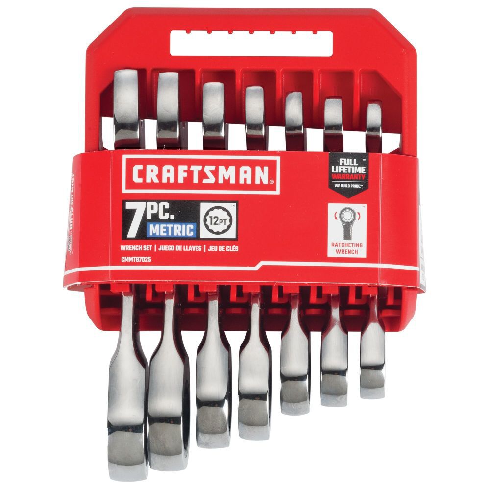 CRAFTSMAN Metric Stubby Ratcheting Wrench Set, 7 Piece, large image number 5