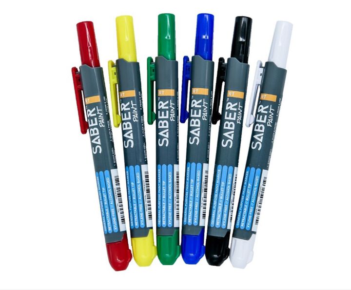 FARO Saber Retractable Paint Marker, Assorted 6 Pack