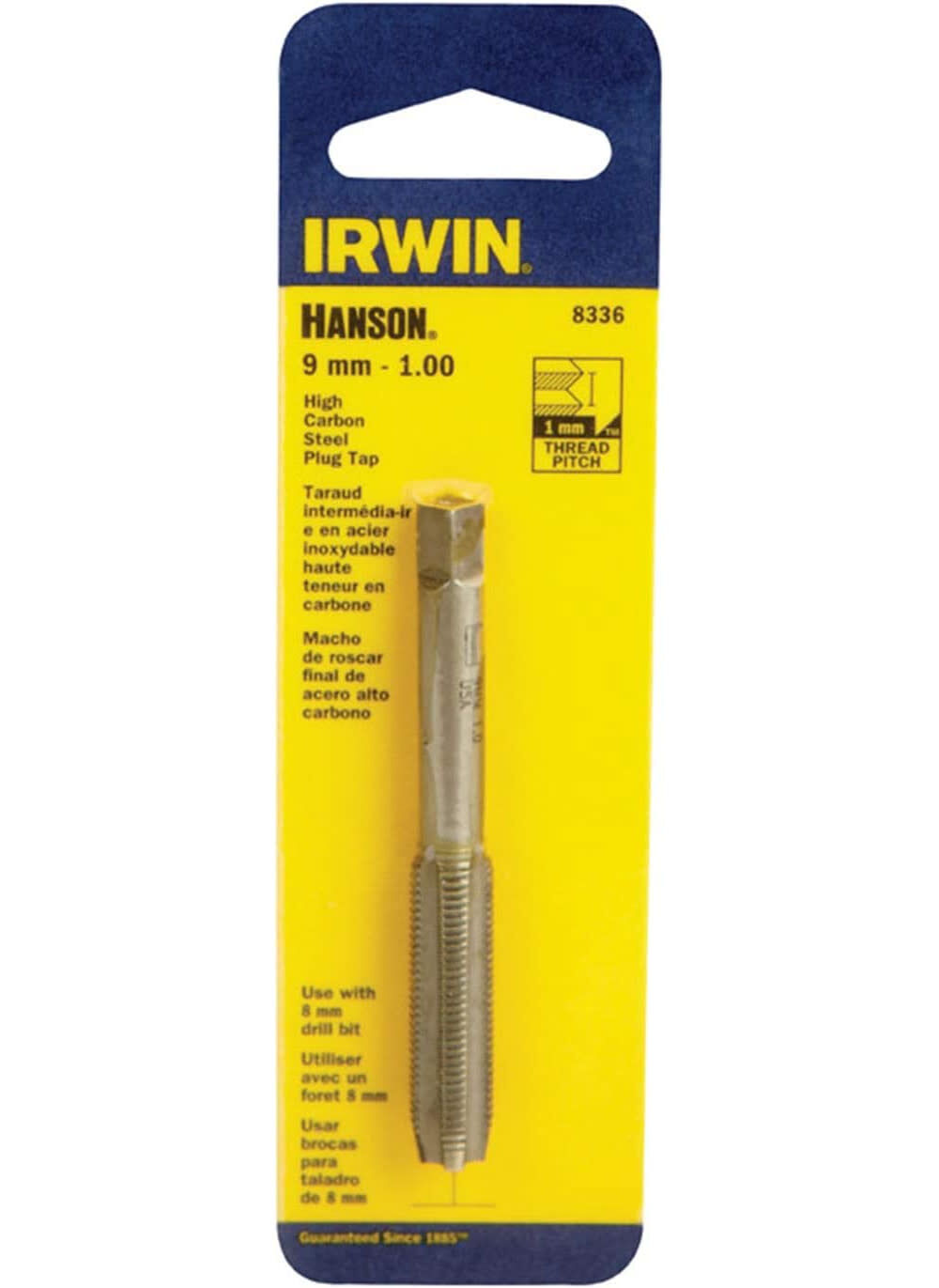 Irwin Hanson 9 x 1 mm 4 Flute High Carbon Steel Metric Plug Tap, large image number 1