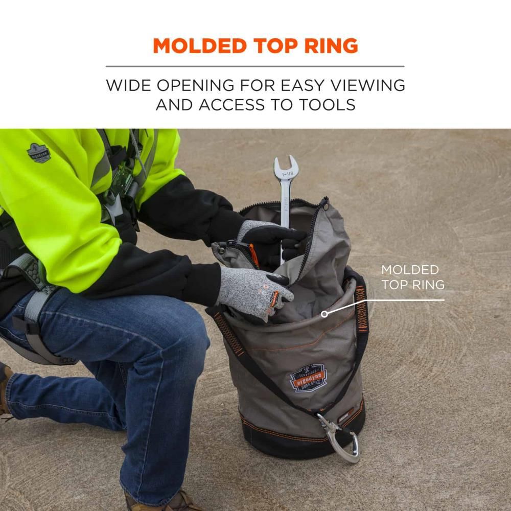 Ergodyne Hoist Bucket with Swiveling Carabiner Large Gray, large image number 6