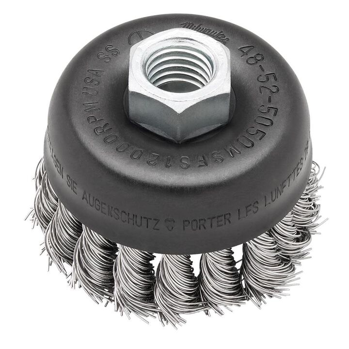 Milwaukee 3 Inch Stainless Steel Knot Wire Cup Brush