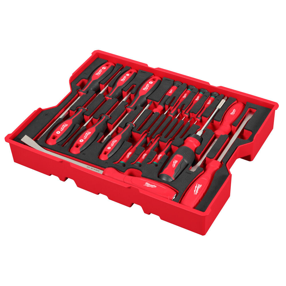 Milwaukee Screwdriver and Pry Bar Set with Tray for PACKOUT Drawers, 17 Pieces, large image number 1