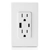 Leviton Outlet with USB Type A/C Charger 15A 125V 5-15R White, small image number 3