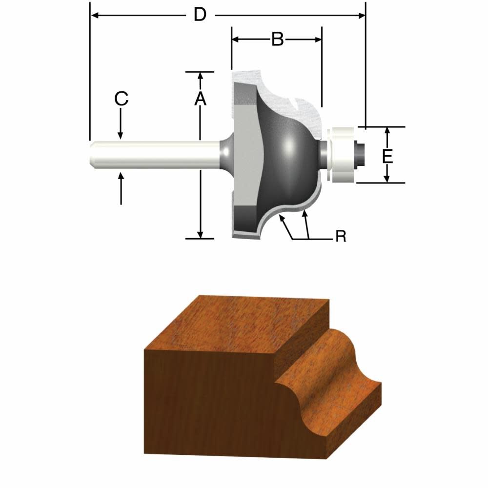 Bosch 5/32in x 1/2in Roman Ogee 1/4in Shank, large image number 1
