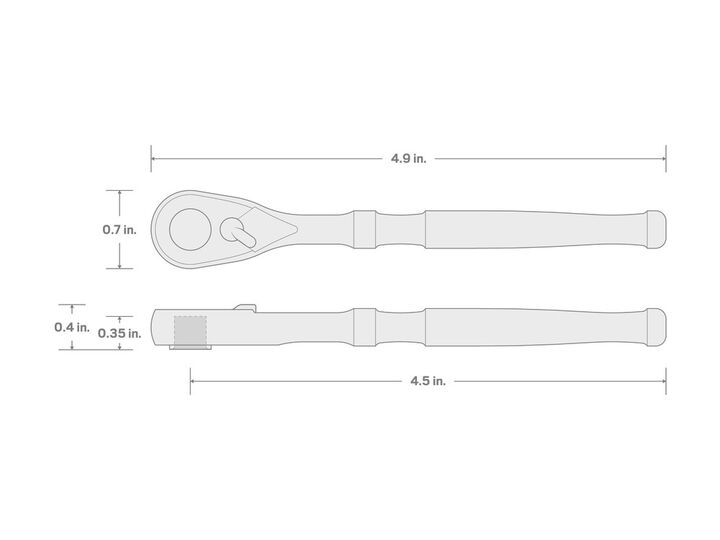 Tekton 1/4 Inch Drive x 4-1/2 Inch Bit Ratchet, large image number 6