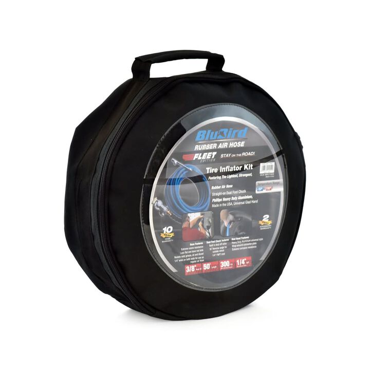BluBird 3/8 Inch x 50 Ft. Fleet Edition Rubber Air Hose Kit